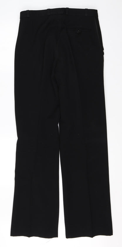 Womens UK Size 32 Preworn Regular Fit Dress Pants Black Trousers