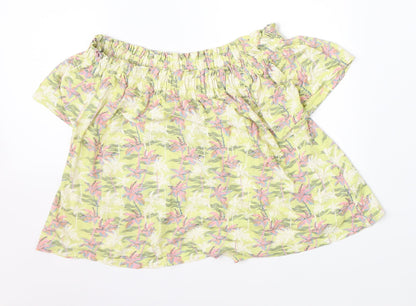 New Look Girls Yellow Floral  Basic Blouse Size 8 Years