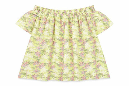 New Look Girls Yellow Floral  Basic Blouse Size 8 Years
