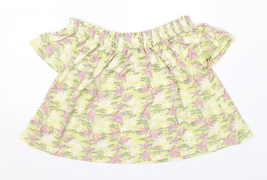 New Look Girls Yellow Floral  Basic Blouse Size 8 Years