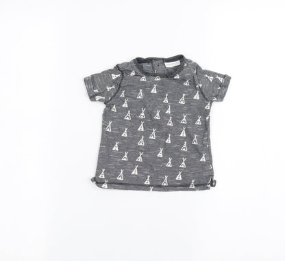 NEXT Baby Black Striped  Basic T-Shirt Size 3-6 Months