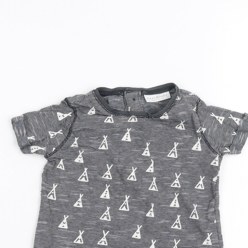 NEXT Baby Black Striped  Basic T-Shirt Size 3-6 Months