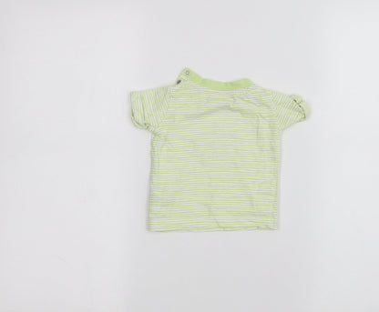 Mothercare Baby Green Striped  Basic T-Shirt Size 3-6 Months