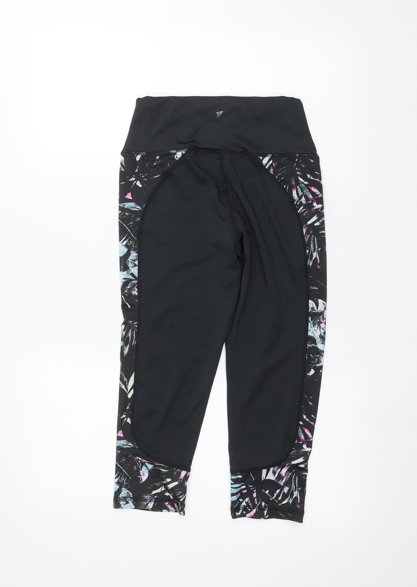 Womens UK Size XS WORKOUT  Cropped Black Leggings