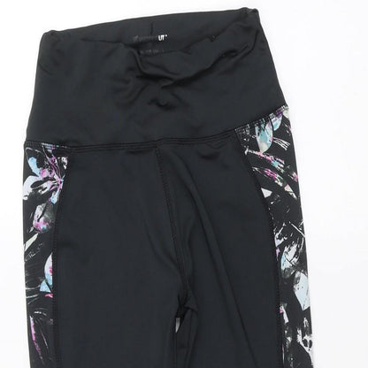 Womens UK Size XS WORKOUT  Cropped Black Leggings