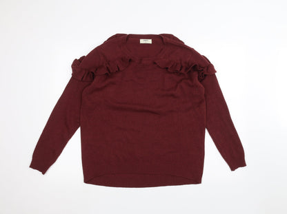 Womens UK Size M Papaya Red Pullover Jumper