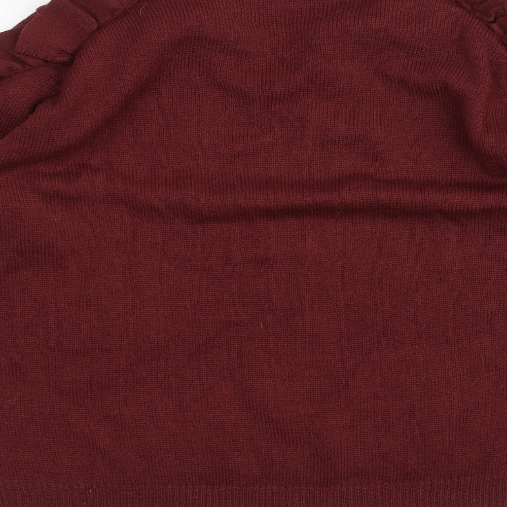 Womens UK Size M Papaya Red Pullover Jumper