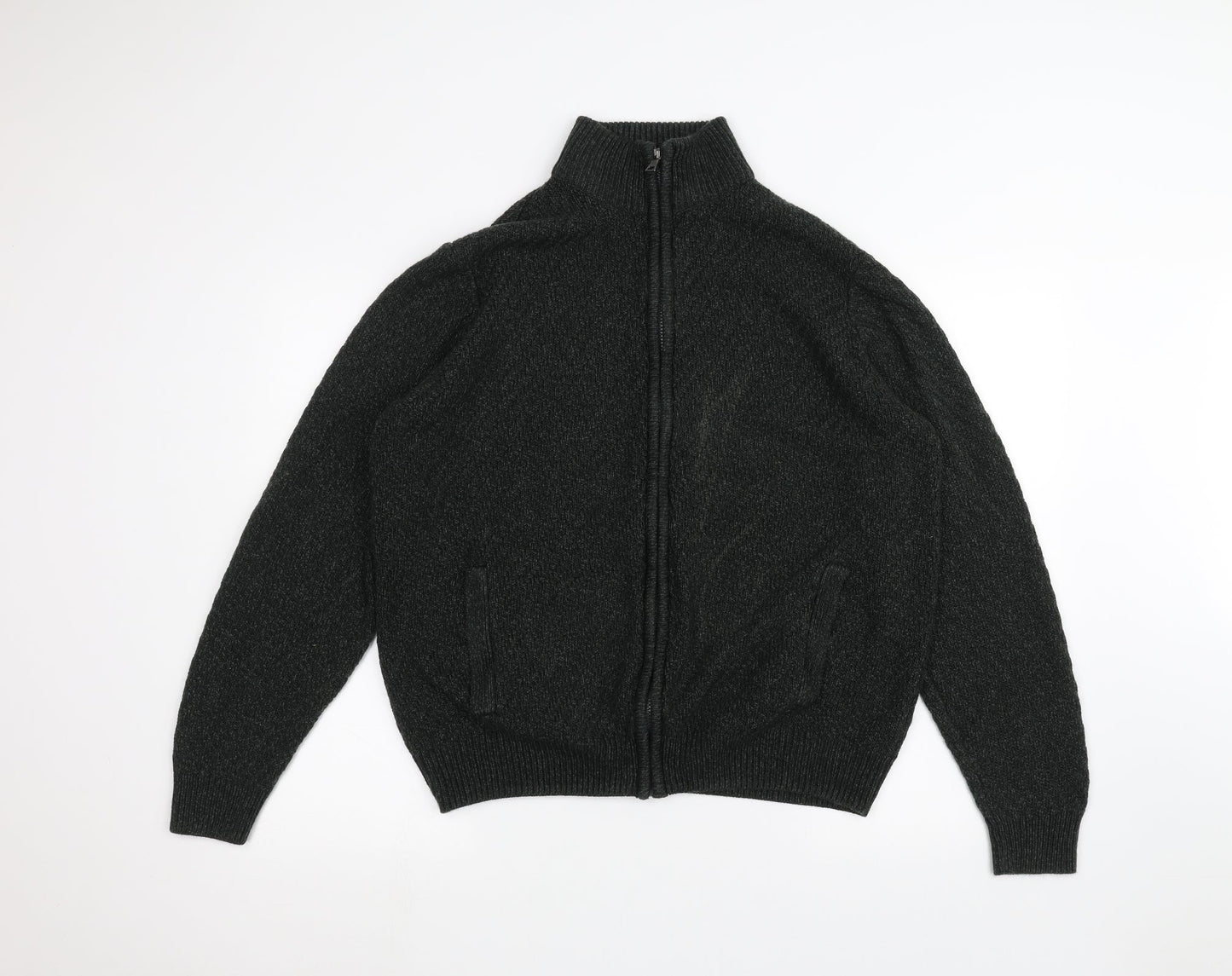 Womens UK Size M Marks and Spencer Green Full Zip Jumper
