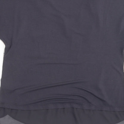 Papaya Womens Blue Floral  Basic T-Shirt Size 10