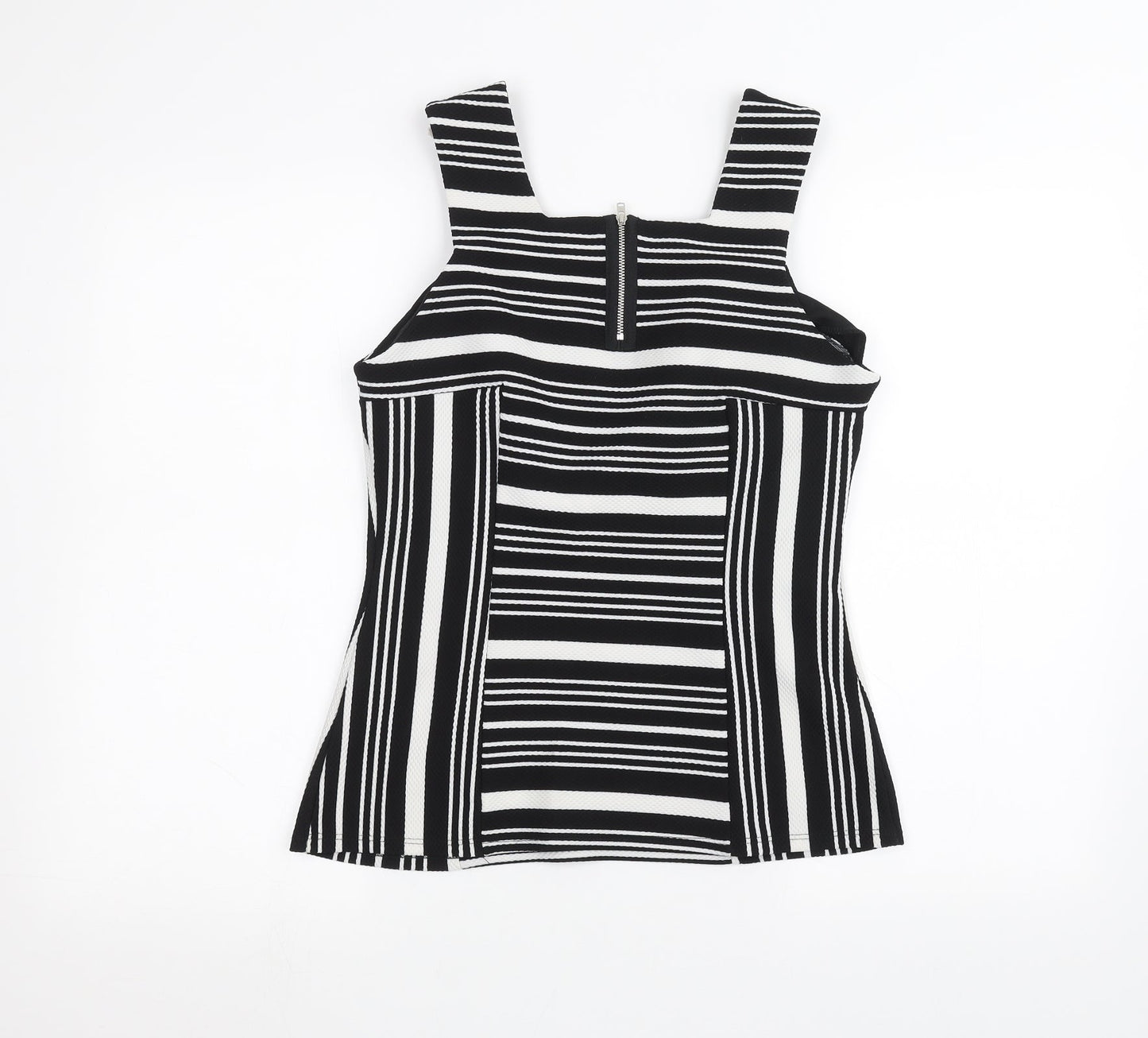 George Womens Black Striped  Basic Blouse Size 10