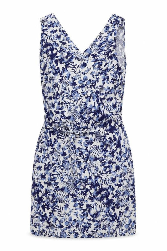 Front view of Papaya women’s white floral a-line, size UK 10