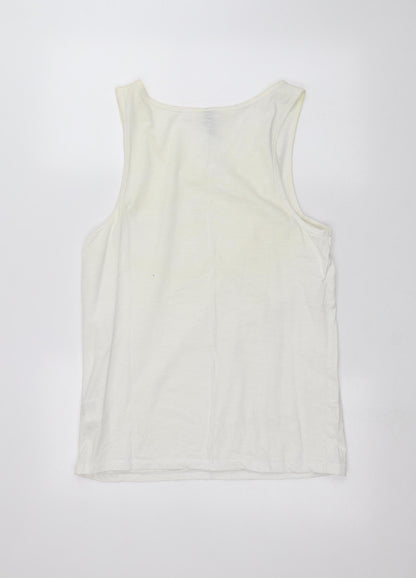 Womens UK Size S H&M White Basic Tank