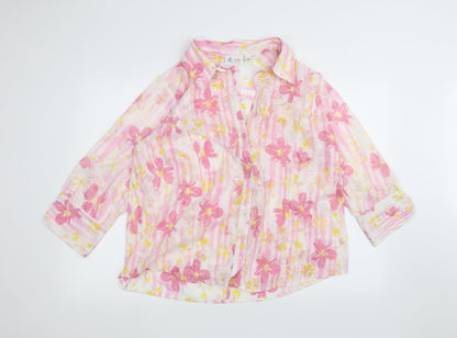 Womens UK Size L D&Co. White Basic Button-Up