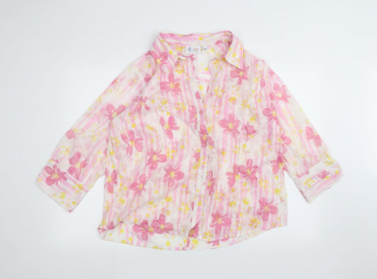 Womens UK Size L D&Co. White Basic Button-Up