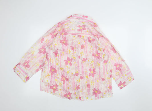 Womens UK Size L D&Co. White Basic Button-Up