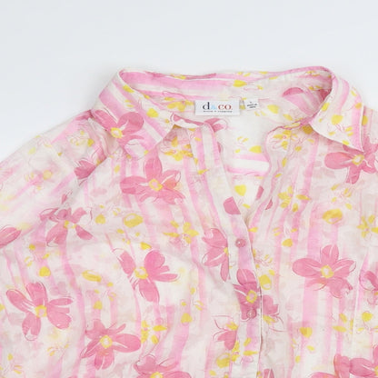 Womens UK Size L D&Co. White Basic Button-Up