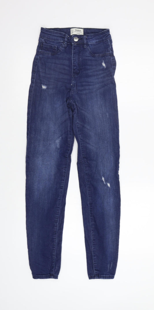 Womens UK Size 4 TALLY WEiJL Regular Fit Skinny Blue Jeans
