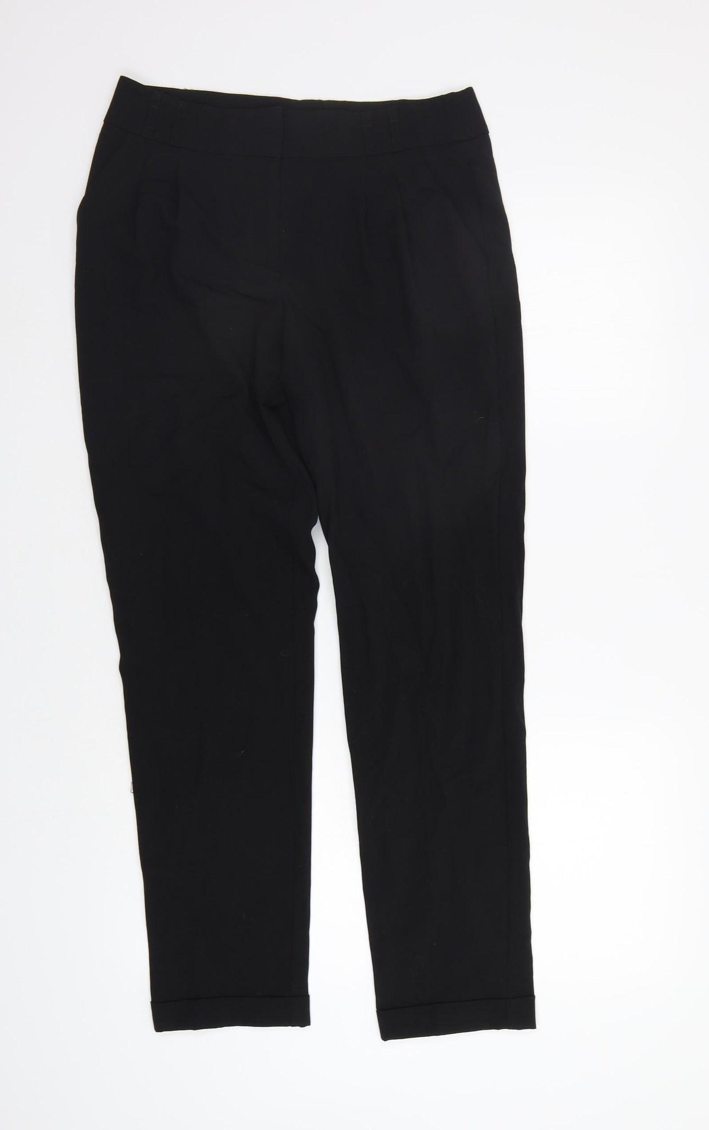 Womens UK Size 10 M&Co Regular Fit Dress Pants Black Trousers
