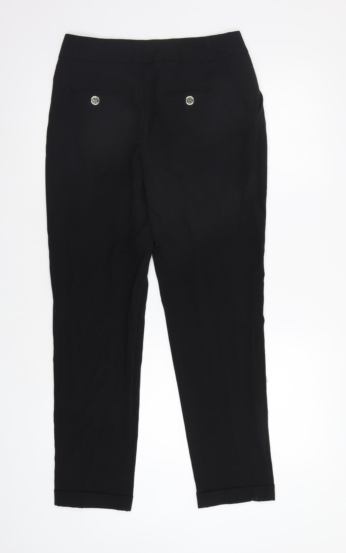 Womens UK Size 10 M&Co Regular Fit Dress Pants Black Trousers