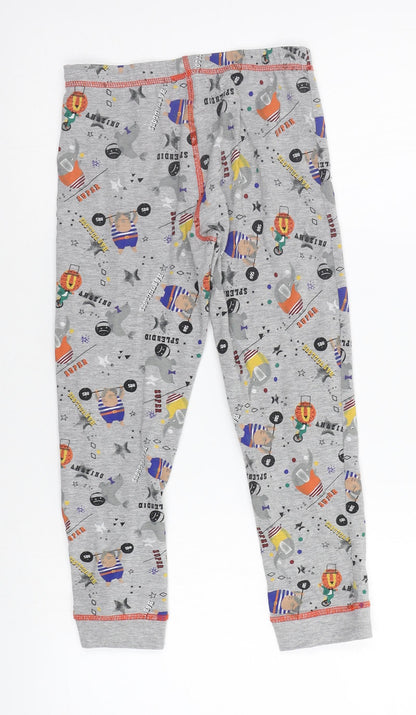 M&S Girls Grey    Pyjama Pants Size 7-8 Years  - Circus Animals