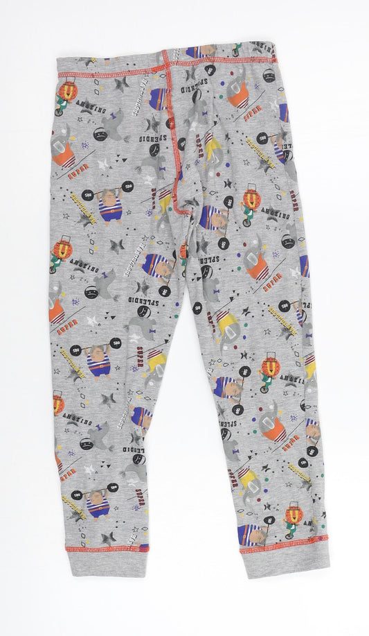 M&S Girls Grey    Pyjama Pants Size 7-8 Years  - Circus Animals