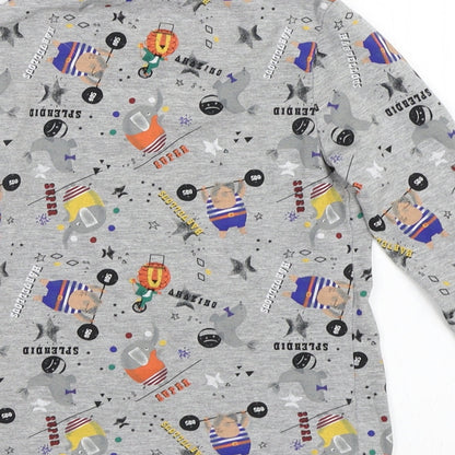 M&S Girls Grey   Top Pyjama Top Size 6-7 Years  - Circus Animals