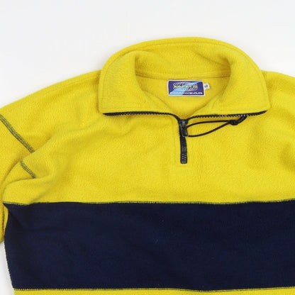 WPS Womens Yellow Striped  Pullover Sweatshirt Size M