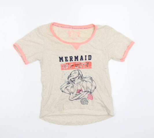 Primark Girls Beige   Basic T-Shirt Size S  - Mermaid