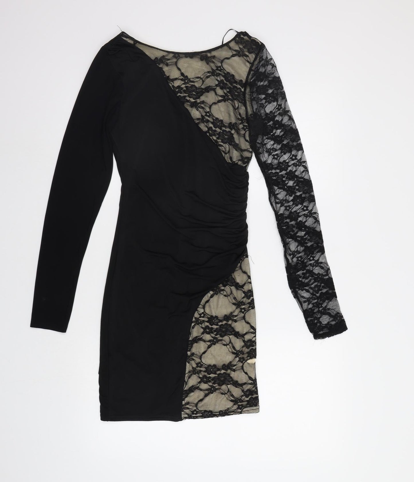 One Love Womens Black Floral  Bodycon  Size S
