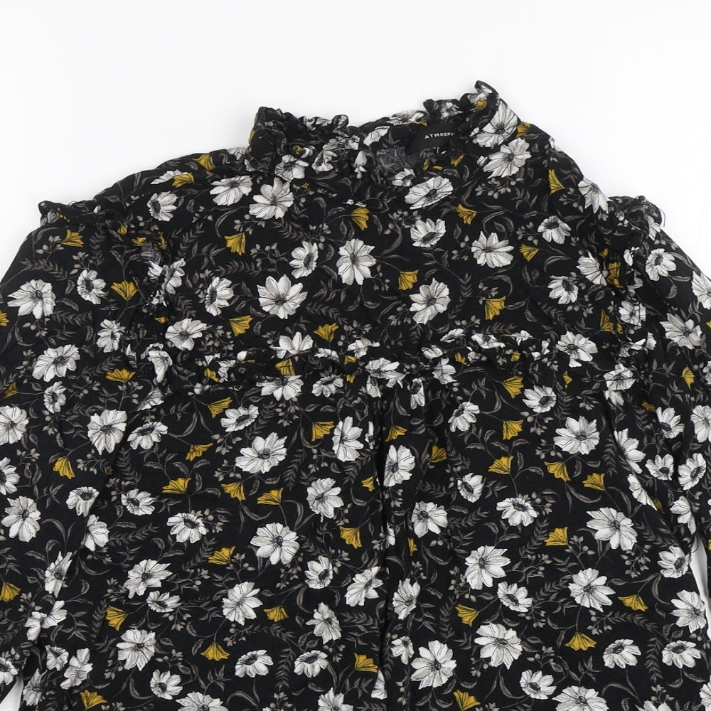 Womens UK Size 8 Atmosphere Black Basic Blouse