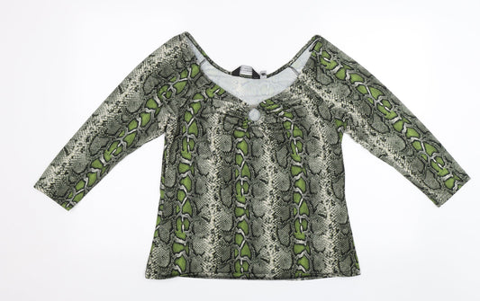 Womens UK Size 14 Dorothy Perkins Green Basic Blouse
