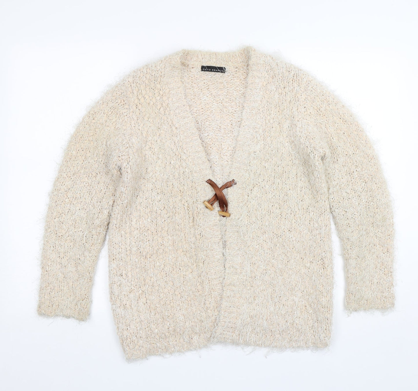 David Emanuel Womens Beige   Cardigan Jumper Size S