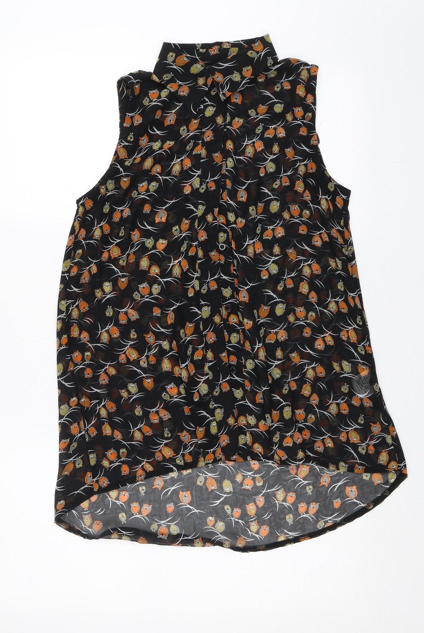 AX Paris Womens Black   Basic Blouse Size 8  - Owls