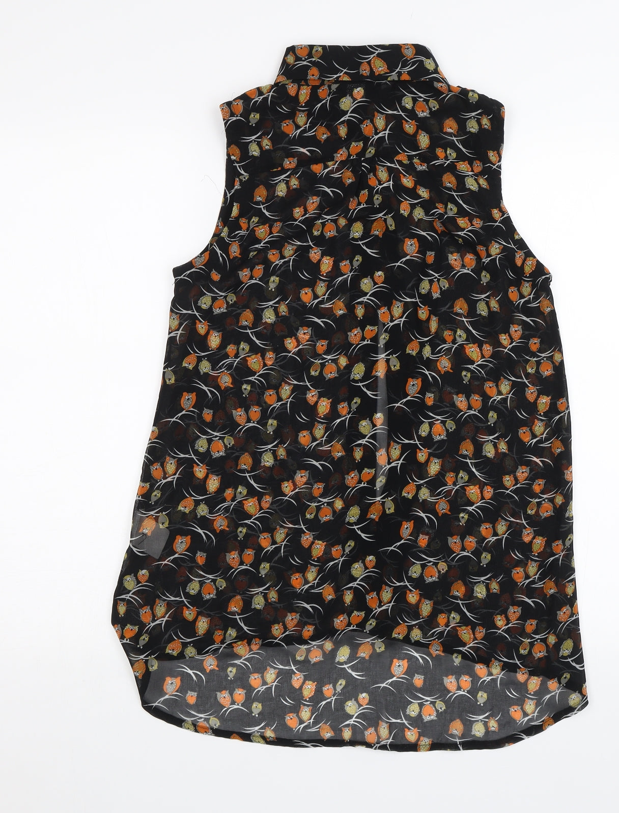 AX Paris Womens Black   Basic Blouse Size 8  - Owls