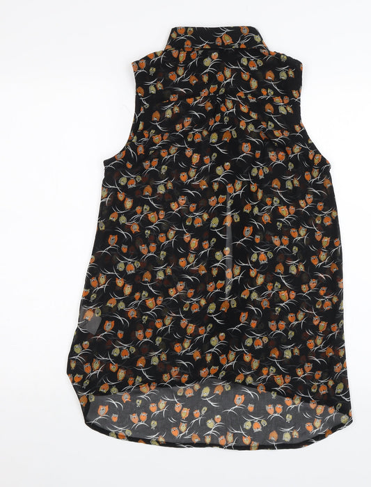 AX Paris Womens Black   Basic Blouse Size 8  - Owls