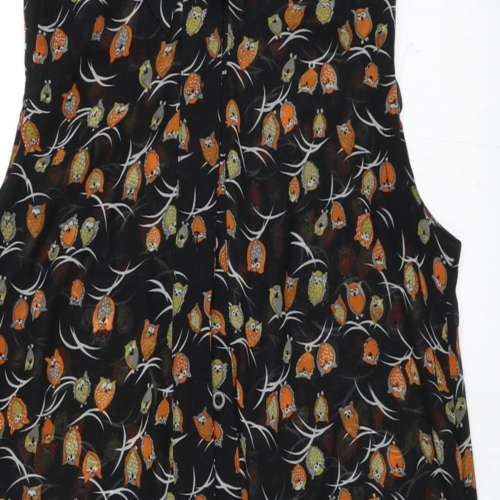 AX Paris Womens Black   Basic Blouse Size 8  - Owls