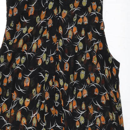 AX Paris Womens Black   Basic Blouse Size 8  - Owls