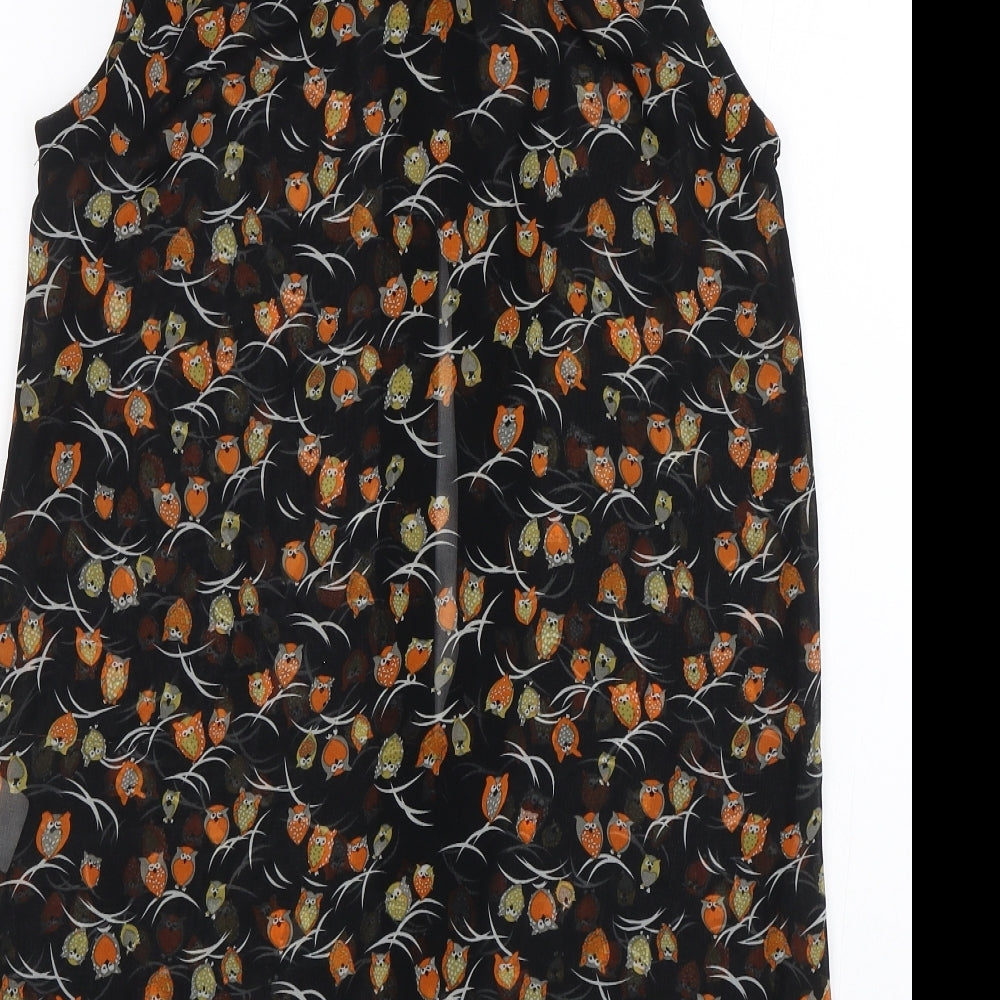 AX Paris Womens Black   Basic Blouse Size 8  - Owls