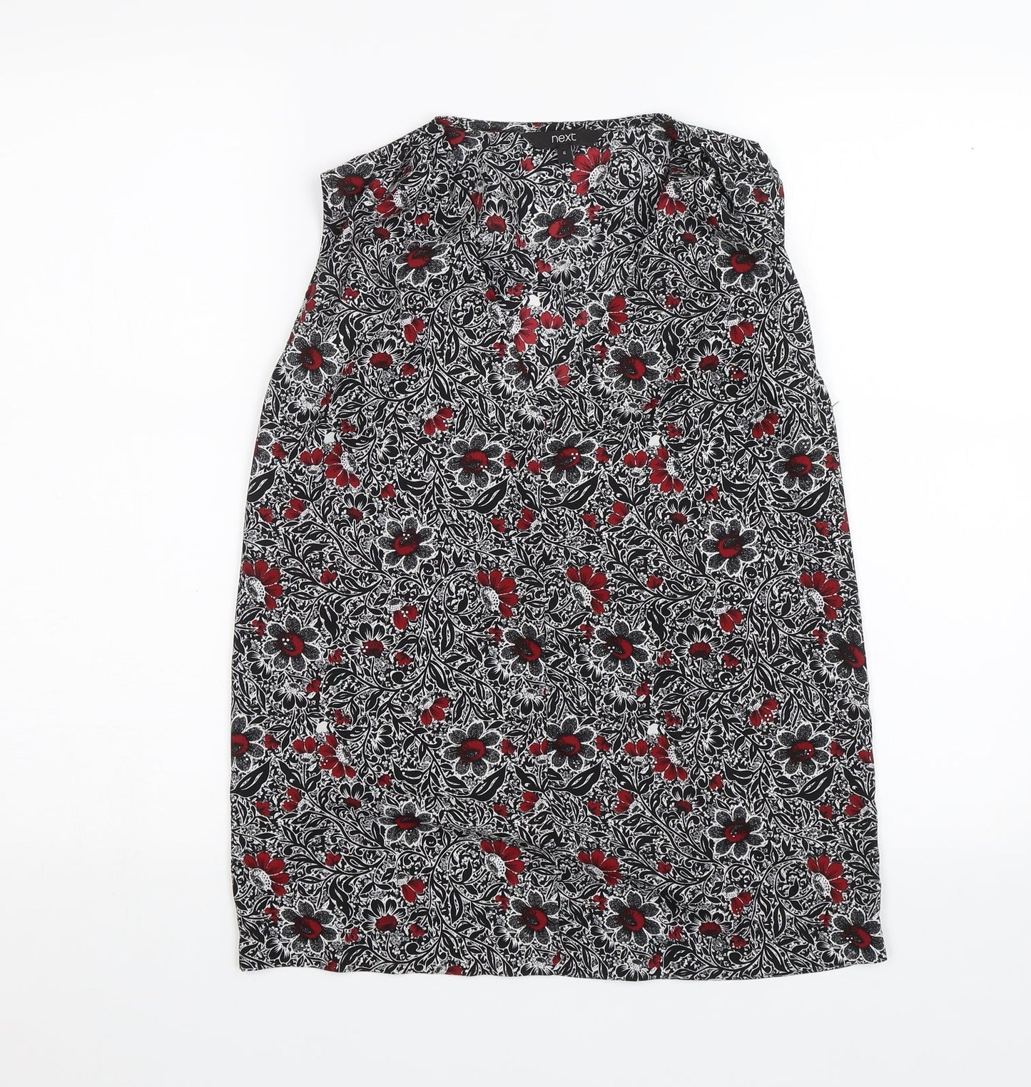 NEXT Womens Black Floral  Basic Blouse Size 6
