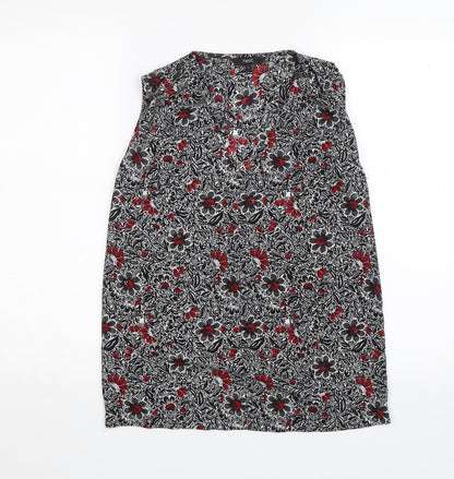 NEXT Womens Black Floral  Basic Blouse Size 6