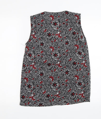 NEXT Womens Black Floral  Basic Blouse Size 6