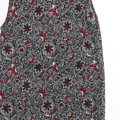 NEXT Womens Black Floral  Basic Blouse Size 6