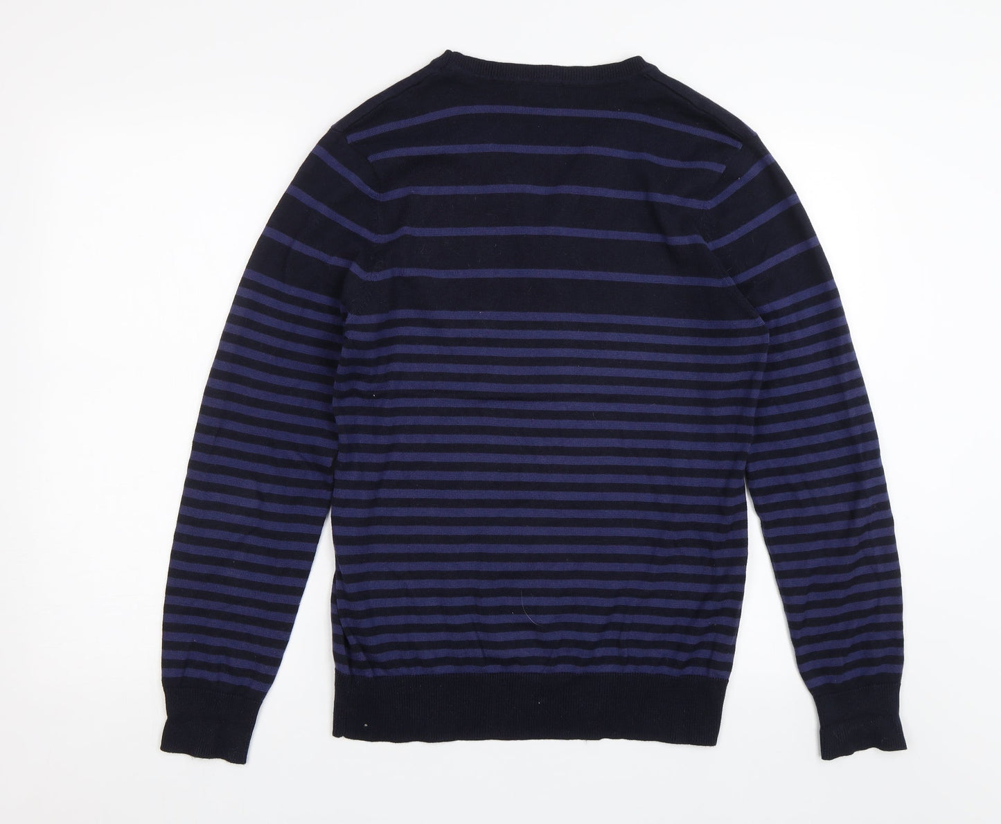 F&F Mens Blue Striped  Pullover Jumper Size S