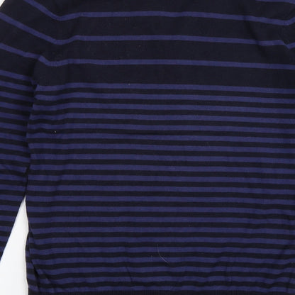F&F Mens Blue Striped  Pullover Jumper Size S