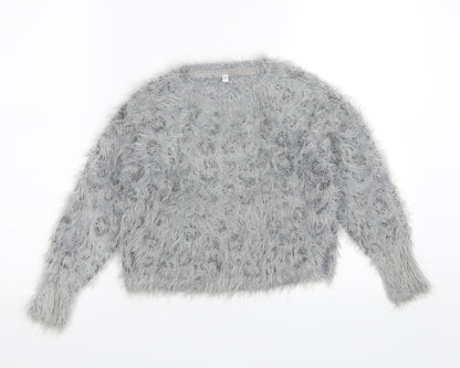 M&S Girls Grey   Pullover Jumper Size 8-9 Years