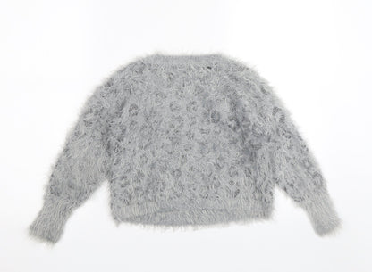 M&S Girls Grey   Pullover Jumper Size 8-9 Years