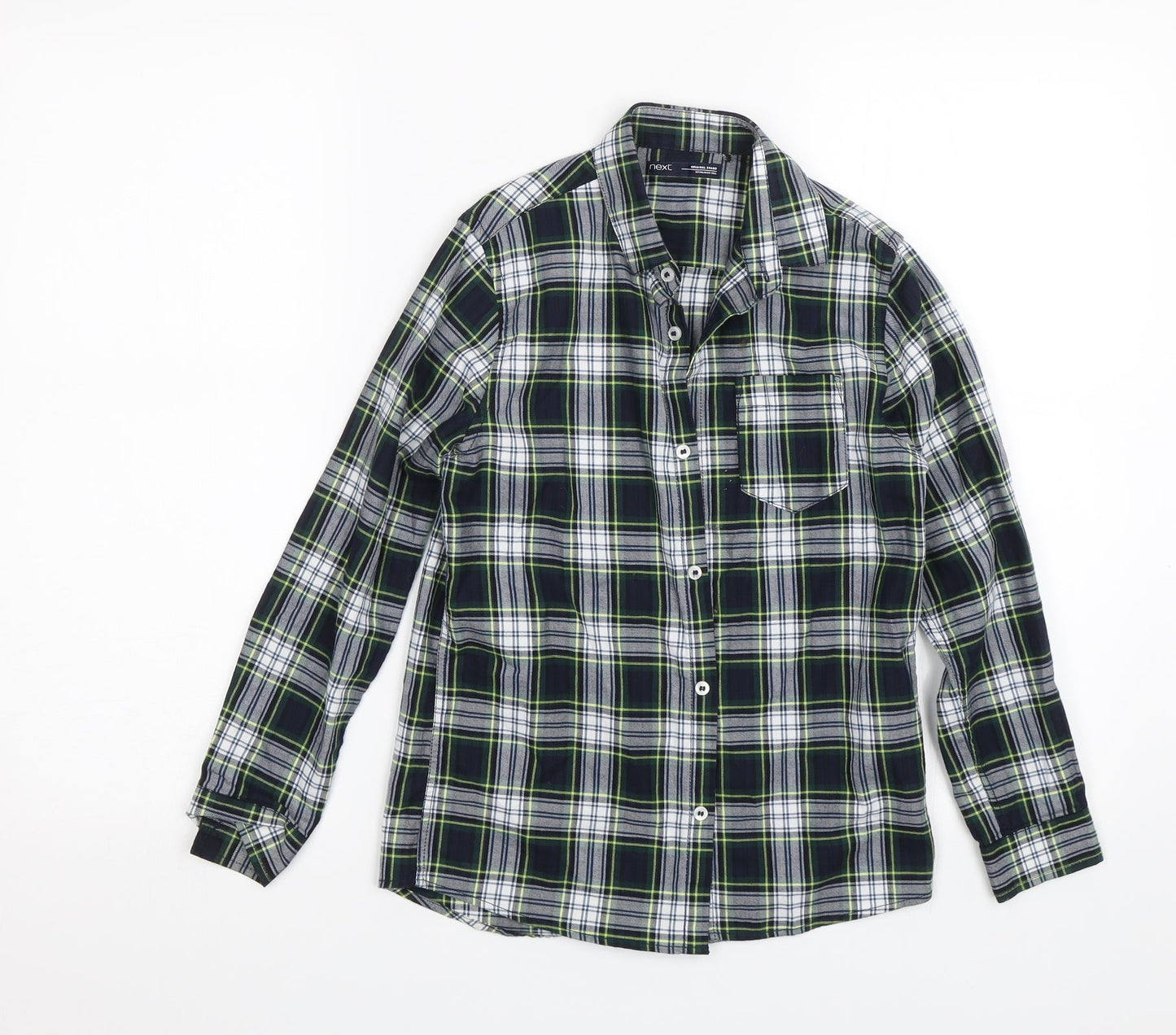 NEXT Boys Blue Plaid  Basic Button-Up Size 9 Years