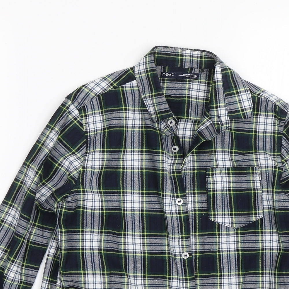 NEXT Boys Blue Plaid  Basic Button-Up Size 9 Years