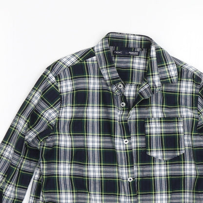 NEXT Boys Blue Plaid  Basic Button-Up Size 9 Years
