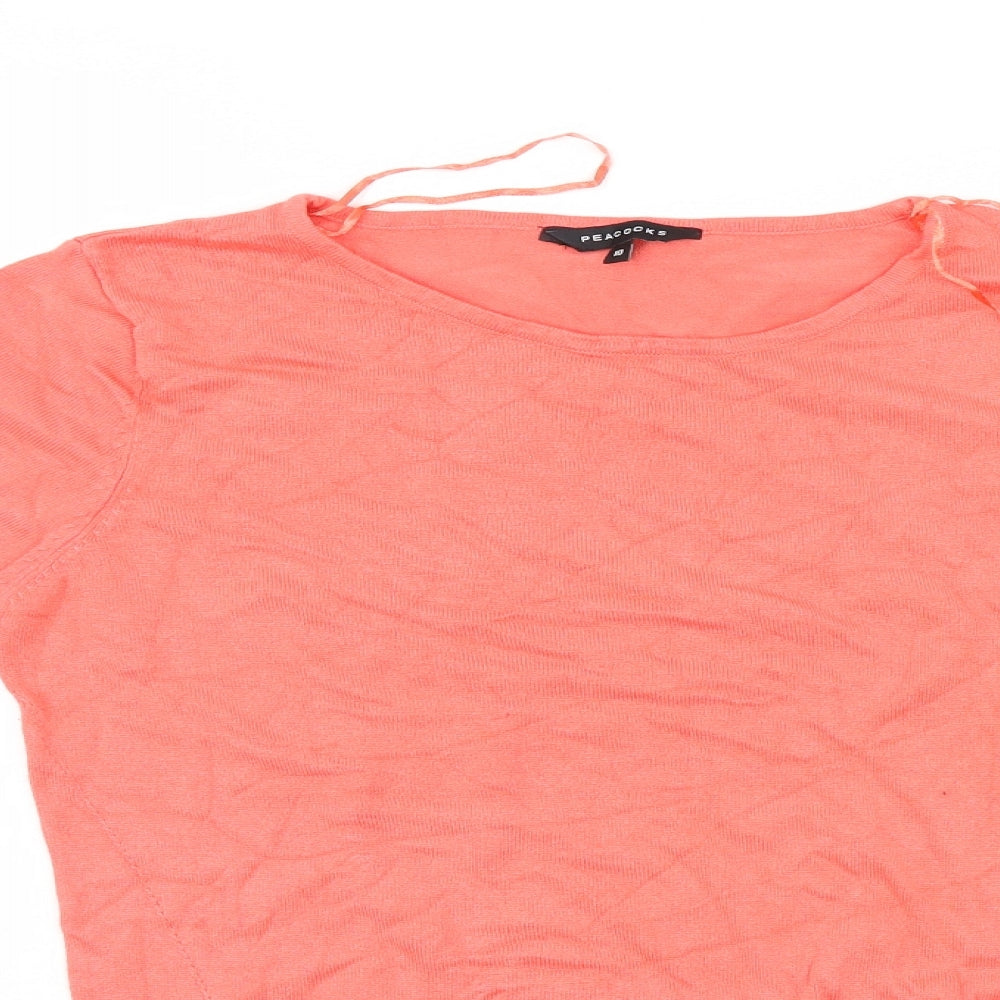 Womens UK Size 10 Peacocks Orange Pullover Jumper